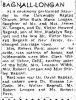 Doc - WA - BAGNALL, Victor Howard and LONGAN, Ruth Marr announcement  Seattle Times 28 Oct 1948